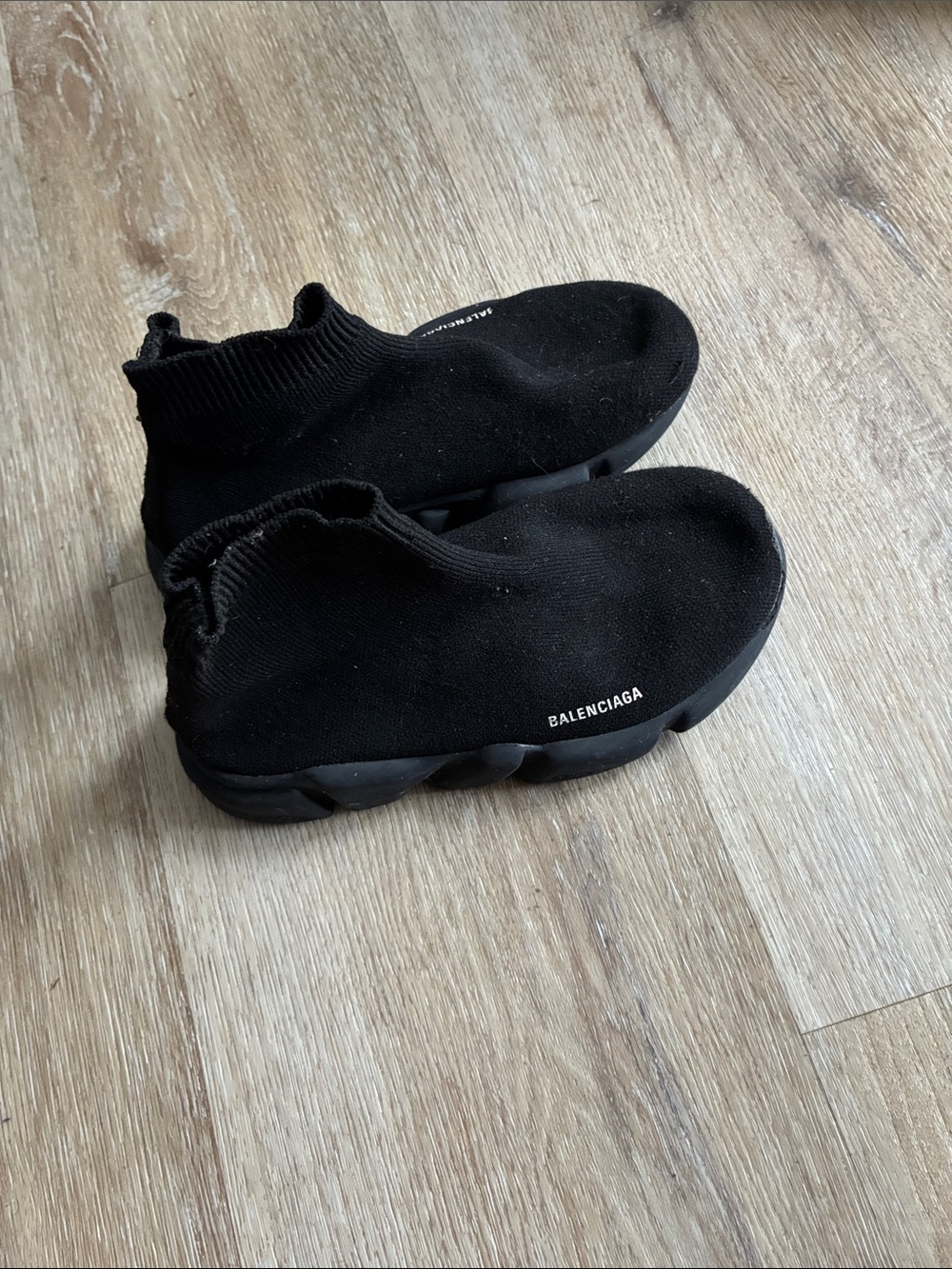 Balenciaga Kid’s Black Knit Speed Trainer Sneakers